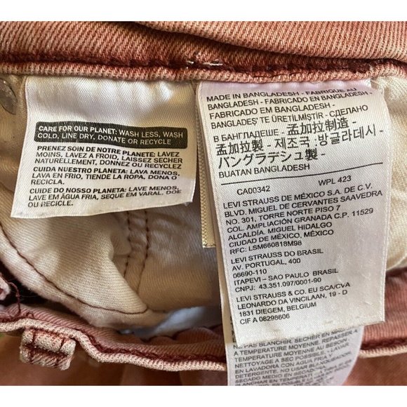 Men's Levi's 502 Stretch Denim Red Jean Shorts Size 34 Pockets Belt Loops - Picture 5 of 5